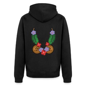 Plage 2022 Fleur de Tropicale Florale Été - Veste à capuche bio Premium Unisexe - noir - Dos - Nico (187cm)