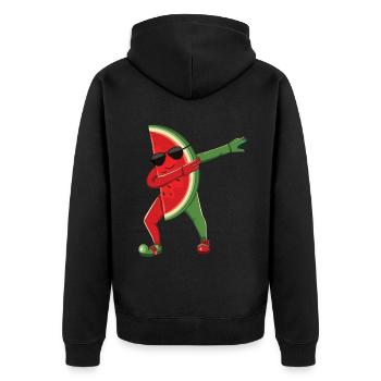 Plage 2022 Tropical Dabbing Pastèque Été - Veste à capuche bio Premium Unisexe - noir - Dos - Nico (187cm)