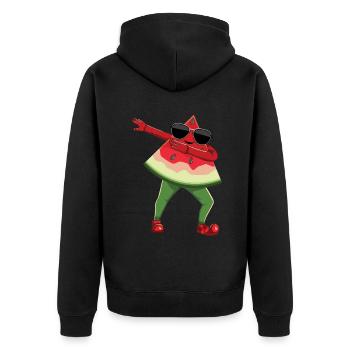 Plage 2022 Tropical Dab Dabbing Pastèque Été - Veste à capuche bio Premium Unisexe - noir - Dos - Nico (187cm)