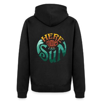 Comes Sun Beach 2022 Tropical Hello Summer - Unisex Premium Bio Zip Hoodie - Schwarz - Hinten - Nico (187cm)