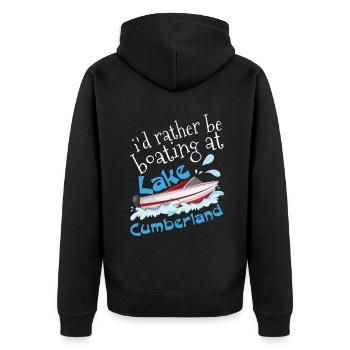 Boat Kayaking Kayak Pontoon Boating At Lake Summer - Unisex Premium Bio Zip Hoodie - Schwarz - Hinten - Nico (187cm)