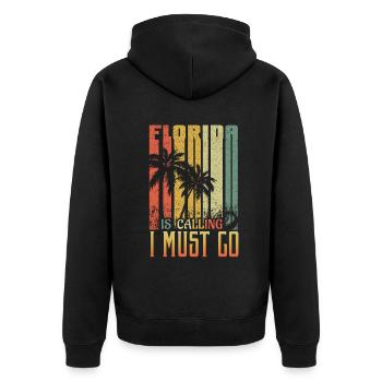 La Floride appelle vacances 2022 Tropical Hello Summer - Veste à capuche bio Premium Unisexe - noir - Dos - Nico (187cm)