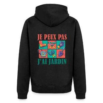 Garden Tools Gardener Gardening I Have Garden - Unisex Premium Bio Zip Hoodie - Schwarz - Hinten - Nico (187cm)