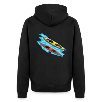 Boating Boat Kayaking Kayak Pontoon Lake Summer - Unisex Premium Bio Zip Hoodie - Schwarz - Hinten - Nico (187cm)
