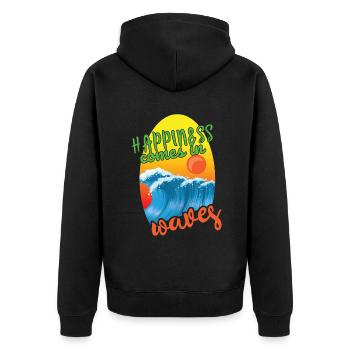 Beach 2022 Tropical Happiness In Wave Hello Summer - Unisex Premium Bio Zip Hoodie - Schwarz - Hinten - Nico (187cm)