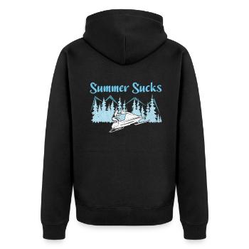 Beach 2022 Sucks Hate Summer Snow Boarding Snow - Unisex Premium Bio Zip Hoodie - Schwarz - Hinten - Nico (187cm)