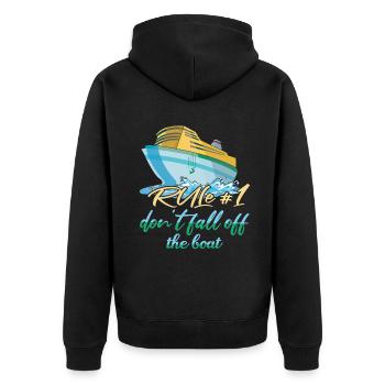 Don't Fall Boat Kayak Pontoon Boating Summer - Unisex Premium Bio Zip Hoodie - Schwarz - Hinten - Nico (187cm)
