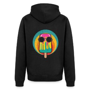 Beach 2022 Tropical Ice Pop Beach Summer - Unisex Premium Bio Zip Hoodie - Schwarz - Hinten - Nico (187cm)