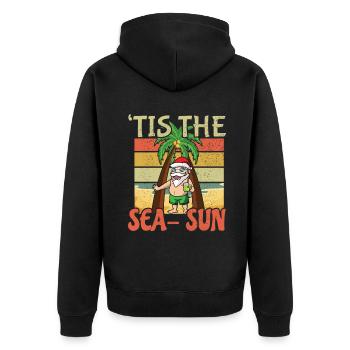 Retro Beach Noël Santa Sun Sea Été 2022 - Veste à capuche bio Premium Unisexe - noir - Dos - Nico (187cm)