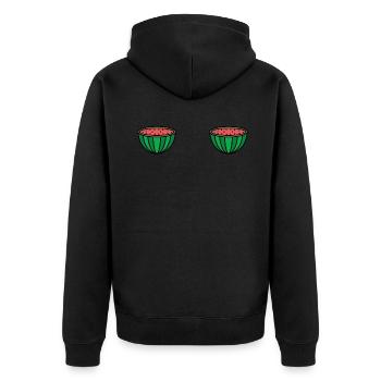 Plage 2022 Fruit Tropical Pastèque Été - Veste à capuche bio Premium Unisexe - noir - Dos - Nico (187cm)