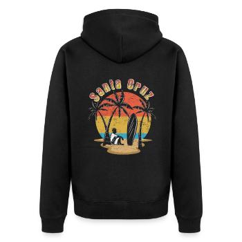 Santa Cruz Vacation 2022 Tropical Hello Summer - Unisex Premium Organic Zip Hoodie - black - Back - Nico (187cm)