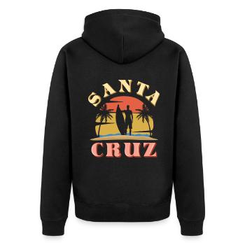 California Vacation 2022 Tropical Hello Summer - Unisex Premium Organic Zip Hoodie - black - Back - Nico (187cm)
