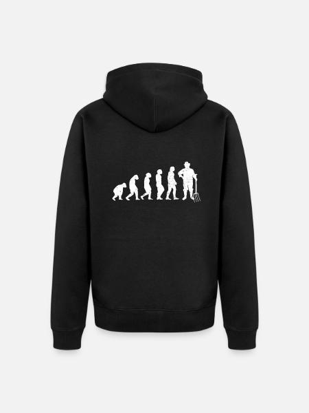 Évolution du jardinage agricole jardinier - Veste à capuche bio Premium Unisexe - noir