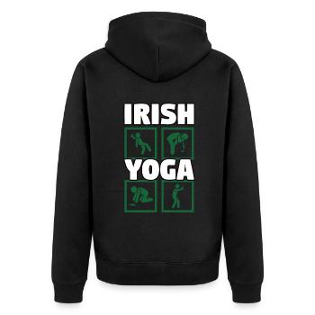 Drôle de yoga Temps Mandala Méditez Ivre Yoga irlandais - Veste à capuche bio Premium Unisexe - noir - Dos - Nico (187cm)