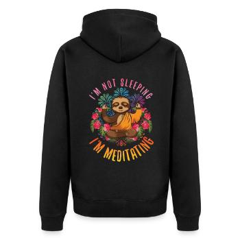 Namaste Animal Meditation Mandala Sloth Yoga - Veste à capuche bio Premium Unisexe - noir - Dos - Nico (187cm)