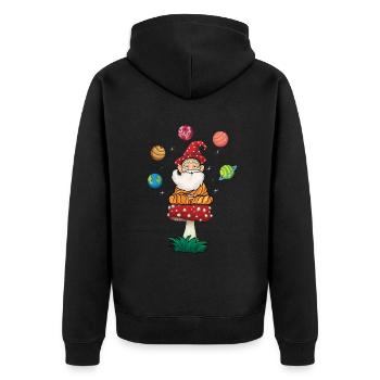 Relax Yoga Time Mandala Meditate Elf Dwarf Yoga - Unisex Premium Bio Zip Hoodie - Schwarz - Hinten - Nico (187cm)