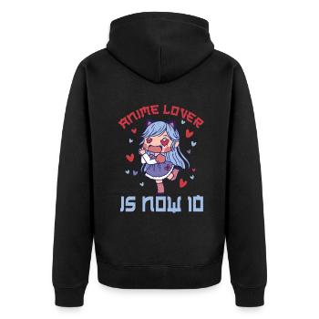 Anime Lover Age 10 Year Old Birth Born Otaku Anime - Unisex Premium Organic Zip Hoodie - black - Back - Nico (187cm)