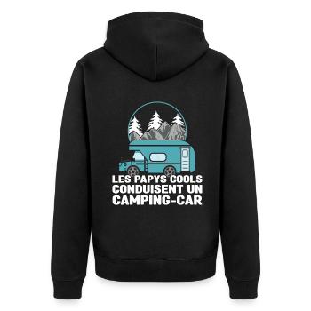 Cool Grandpas Drive Motor Home Camper Camping - Unisex Premium Organic Zip Hoodie - black - Back - Nico (187cm)