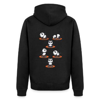 Zen Namaste Méditation Animale Mignon Panda Yoga - Veste à capuche bio Premium Unisexe - noir - Dos - Nico (187cm)