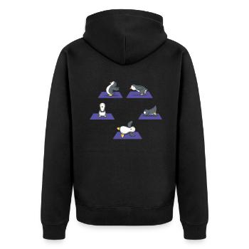 Zen Namaste Méditation Animale Mignon Pingouin Yoga - Veste à capuche bio Premium Unisexe - noir - Dos - Nico (187cm)