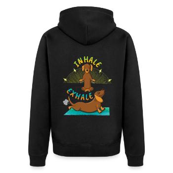 Zen Namaste Méditation Animale Kawaii Dog Yoga - Veste à capuche bio Premium Unisexe - noir - Dos - Nico (187cm)