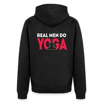 Relax Yoga Temps Mandala Méditez Les hommes font du yoga - Veste à capuche bio Premium Unisexe - noir - Dos - Nico (187cm)