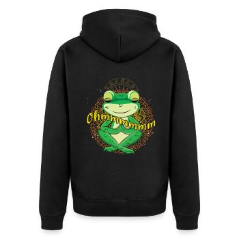 Zen Namaste Mandala Méditez Frog Animal Yoga - Veste à capuche bio Premium Unisexe - noir - Dos - Nico (187cm)