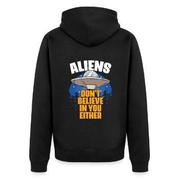 Les extraterrestres ne croient pas en vous drôle non plus - Veste à capuche bio Premium Unisexe - noir - Dos - Nico (187cm)