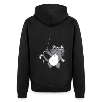 Funny animal fencing, sports humor for a - Unisex Premium Organic Zip Hoodie - black - Back - Nico (187cm)