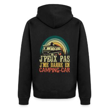 Adventure Nature Cannot I Am In Camper Camping - Unisex Premium Organic Zip Hoodie - black - Back - Nico (187cm)