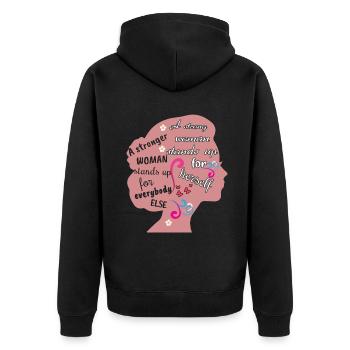 Stronger Woman Feminism Rights Womens Equality - Unisex Premium Organic Zip Hoodie - black - Back - Nico (187cm)