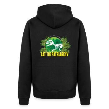 Eat Patriarchy Feminism Rights Womens Equality - Unisex Premium Organic Zip Hoodie - black - Back - Nico (187cm)