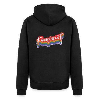 Feminist Retro Feminism Rights Womens Equality - Unisex Premium Organic Zip Hoodie - black - Back - Nico (187cm)