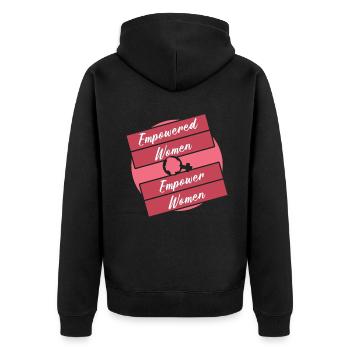 Empowered Empower Feminism Rights Womens Equality - Unisex Premium Organic Zip Hoodie - black - Back - Nico (187cm)
