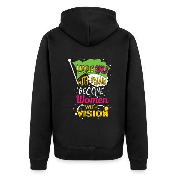 Girls With Dream Feminism Rights Women Equality - Unisex Premium Organic Zip Hoodie - black - Back - Nico (187cm)