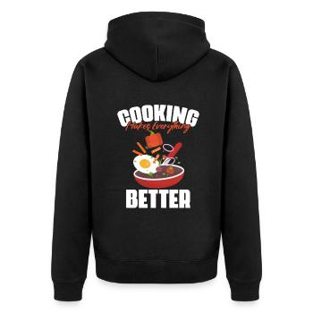 Compétences culinaires amusantes pour chef, plus professionnel - Veste à capuche bio Premium Unisexe - noir - Dos - Nico (187cm)