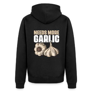 Besoin de plus d’ail Drôle d’humour culinaire pour - Veste à capuche bio Premium Unisexe - noir - Dos - Nico (187cm)