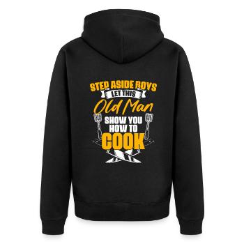 Humour culinaire drôle pour un professionnel - Veste à capuche bio Premium Unisexe - noir - Dos - Nico (187cm)