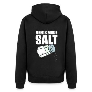 Besoin de plus de sel Humour culinaire drôle pour - Veste à capuche bio Premium Unisexe - noir - Dos - Nico (187cm)