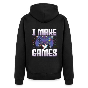 Gamer Je fais des jeux Amateur de jeux vidéo Gaming - Veste à capuche bio Premium Unisexe - noir - Dos - Nico (187cm)