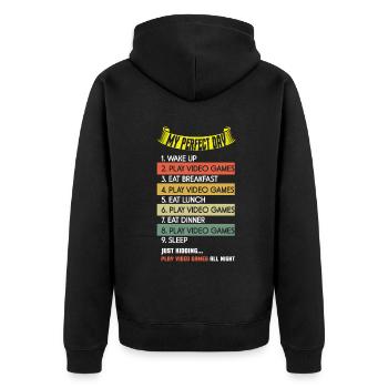 My Perfect Is Play Video Game Day Lover Gaming - Unisex Premium Bio Zip Hoodie - Schwarz - Hinten - Nico (187cm)