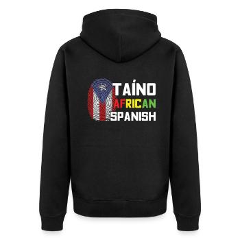 American Spanish Flag Hispanic Heritage Month - Unisex Premium Organic Zip Hoodie - black - Back - Nico (187cm)