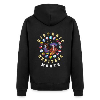 Bones Skeleton Flag Hispanic Heritage Month - Unisex Premium Bio Zip Hoodie - Schwarz - Hinten - Nico (187cm)