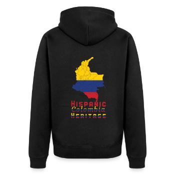Colombia Columbian Hispanic Heritage Month - Unisex Premium Bio Zip Hoodie - Schwarz - Hinten - Nico (187cm)
