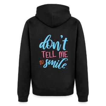 Tell To Smile Feminism Rights Womens Equality - Unisex Premium Organic Zip Hoodie - black - Back - Nico (187cm)