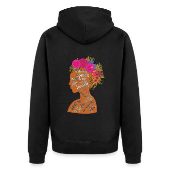 Strong Woman Feminism Rights Womens Equality - Unisex Premium Organic Zip Hoodie - black - Back - Nico (187cm)