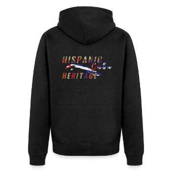 Cuba Drapeau Cuba Mois du patrimoine hispanique - Veste à capuche bio Premium Unisexe - noir - Dos - Nico (187cm)