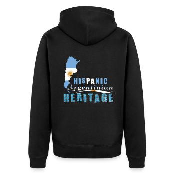 Argentinian Flags Hispanic Heritage Month - Unisex Premium Bio Zip Hoodie - Schwarz - Hinten - Nico (187cm)
