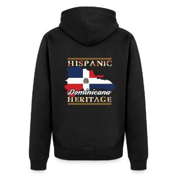Dominican Republic Hispanic Heritage Month - Unisex Premium Bio Zip Hoodie - Schwarz - Hinten - Nico (187cm)