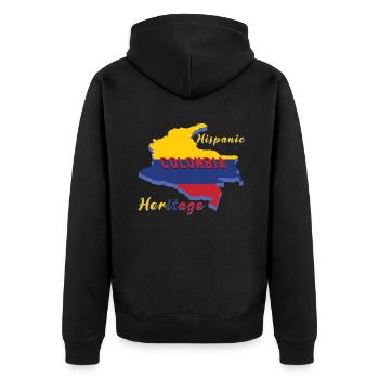 Colombia Hispanic Heritage Month - Unisex Premium Bio Zip Hoodie - Schwarz - Hinten - Nico (187cm)